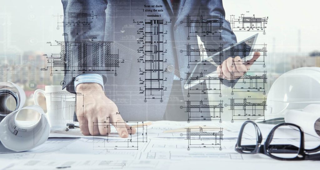 architecture-drawing-project-workplace-concept-mixed-media